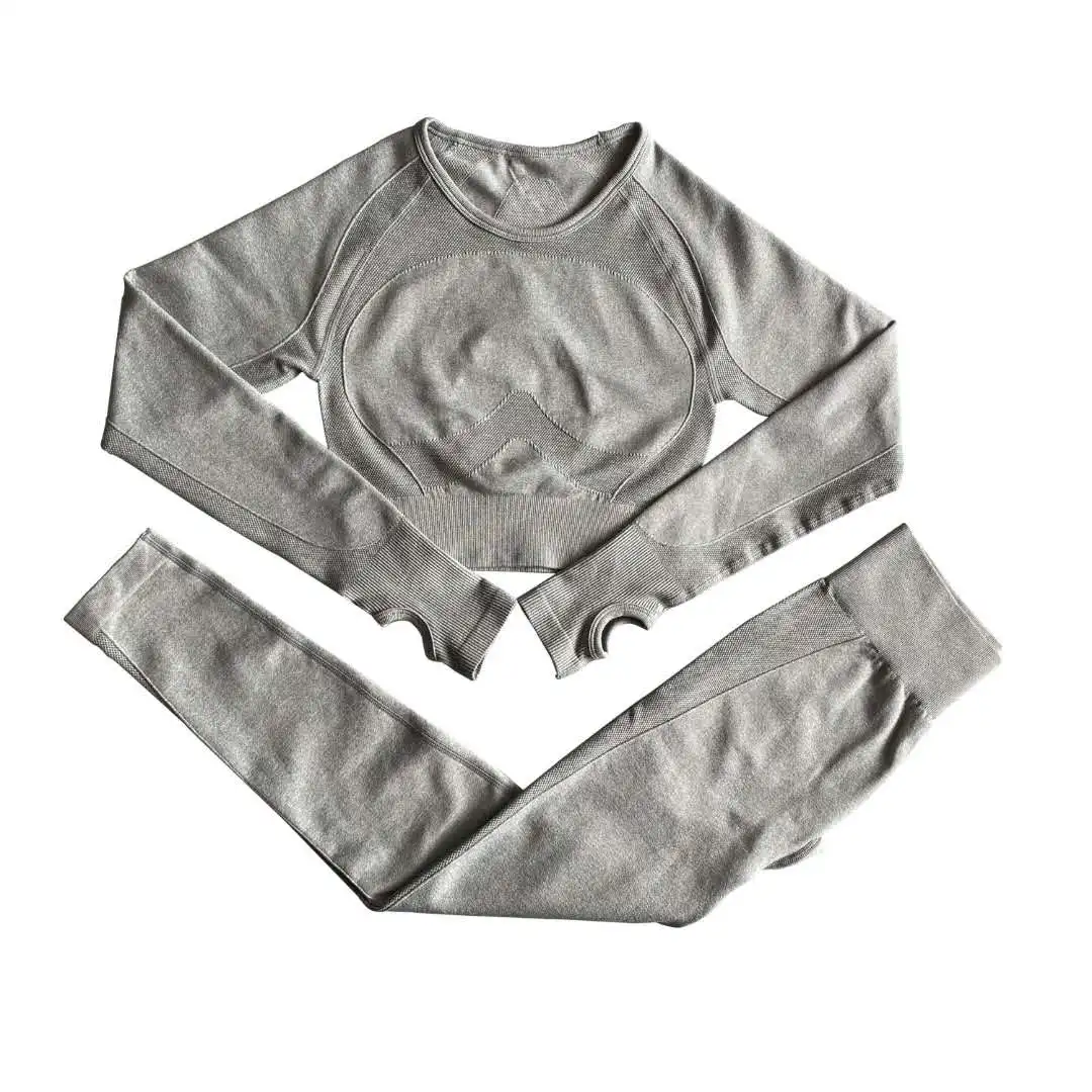 

Peatacle 2 Piece Set Exercise Clothing for Women Seamless Workout Suit Fitness Gym Running