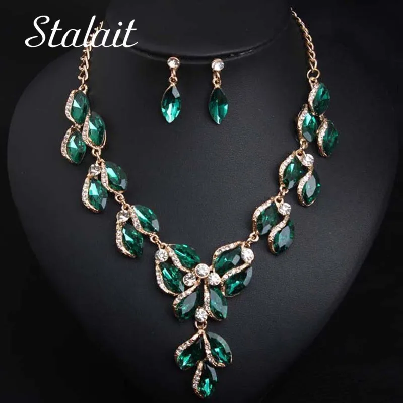 Комплект из колье и серёг с фианитами|Ювелирные наборы для невесты| |