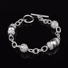 Изящные благородные шармы в виде шаров, ретро серебряные браслеты для женщин, свадебные высококачественные модные украшения, рождественские подарки LH017