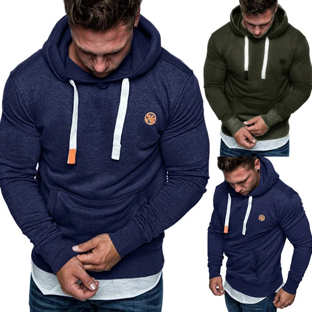 Мужской пуловер свитшоты толстовки для мужчин размера плюс M-3XL длинный рукав