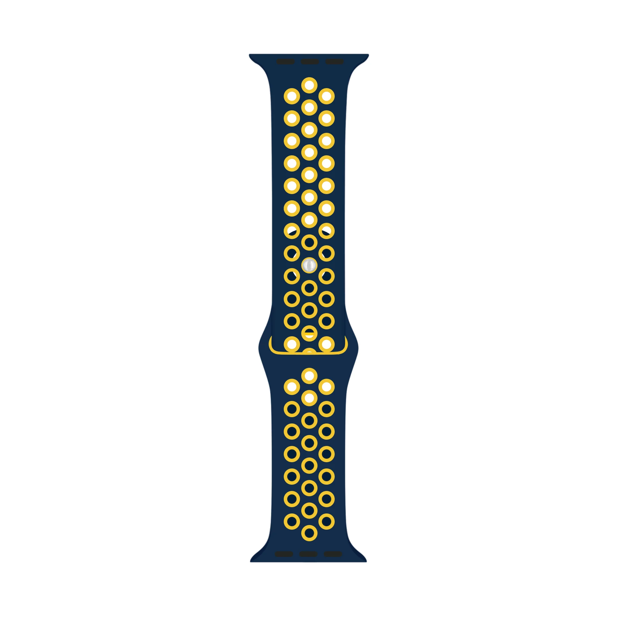 Dark Blue Yellwo Спортивный силиконовый ремешок для Apple watch 5, 4, 44 мм, 40 мм, ремешок для часов Nike, ремешок для iwatch серии 5, 3, 2, 1, 42 мм, 38 мм, с металлической пряжкой - Цвет ремешка: Dark Blue Yellwo