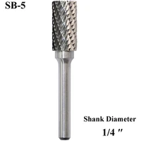 sb 5 tungsten carbide burr rotary file cylinder shape double cut with 14shank for die grinder drill bit