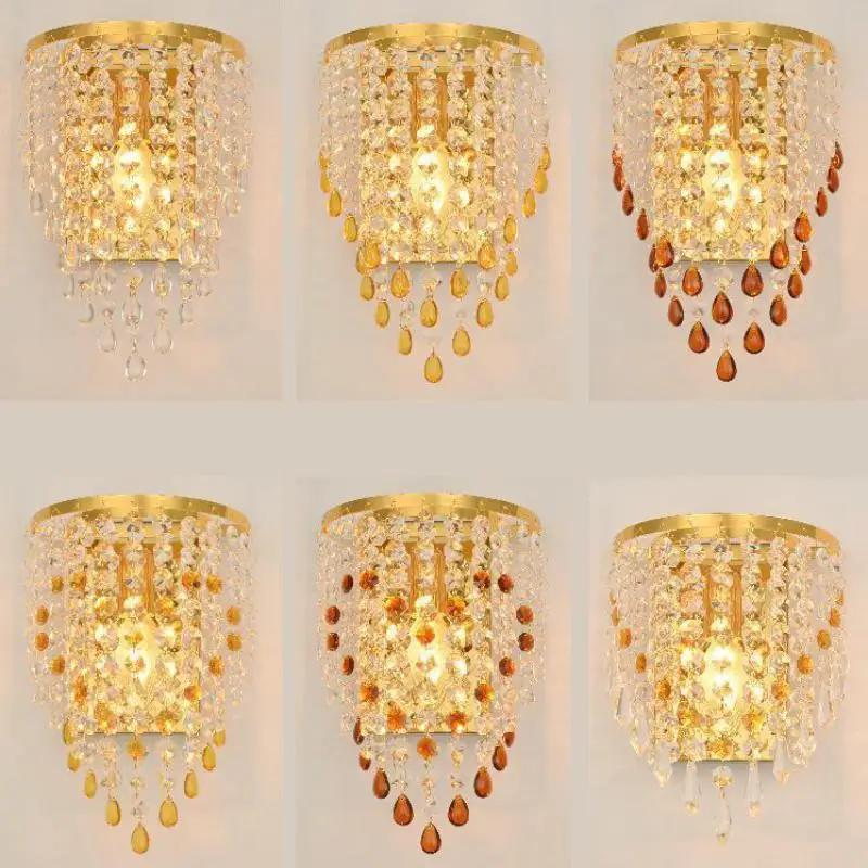 Crystal Led Wall Lamp Bedside With Switch Bedroom Lights Living Room Stairway Indoor Lighting Bathroom Light | Освещение