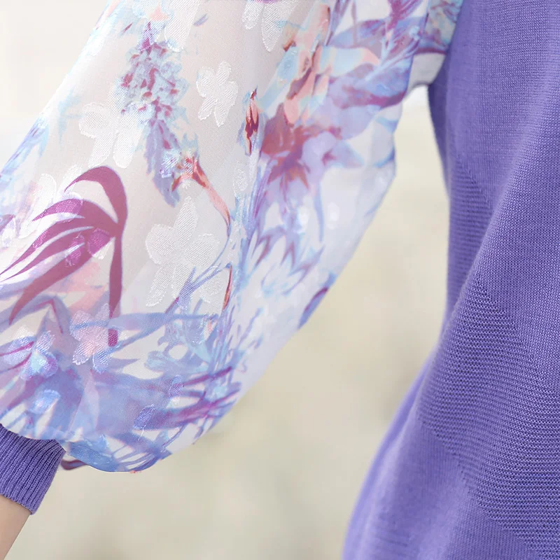 Женская шифоновая рубашка с рукавом до локтя цветочным принтом | одежда