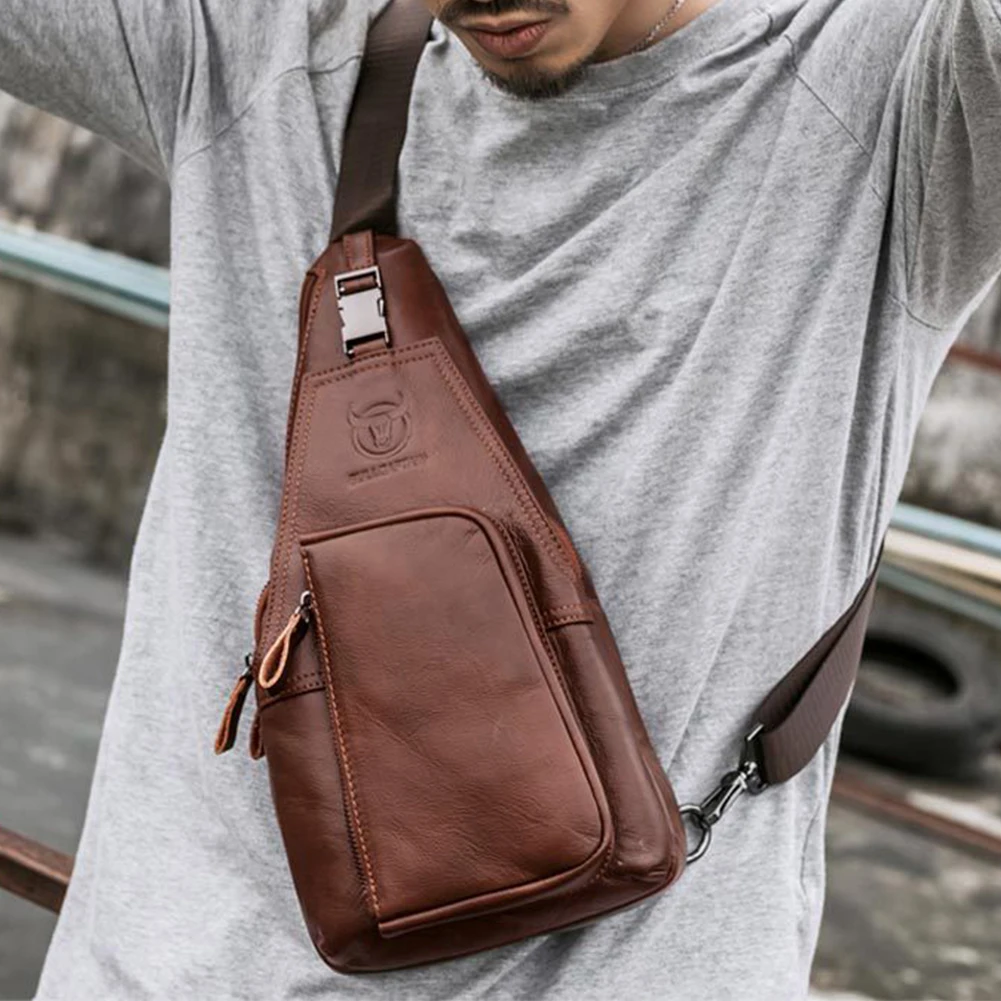 Повседневная мужская сумка на плечо из натуральной кожи |