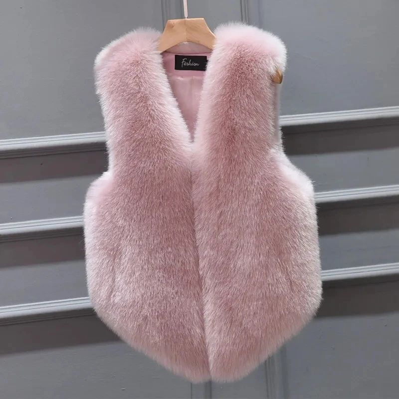 White Fur Vest Women's Short 2021 New Autumn And Winter Korean Short Imitate Fox Fur Vest Waistcoat Plush Fur Jacket