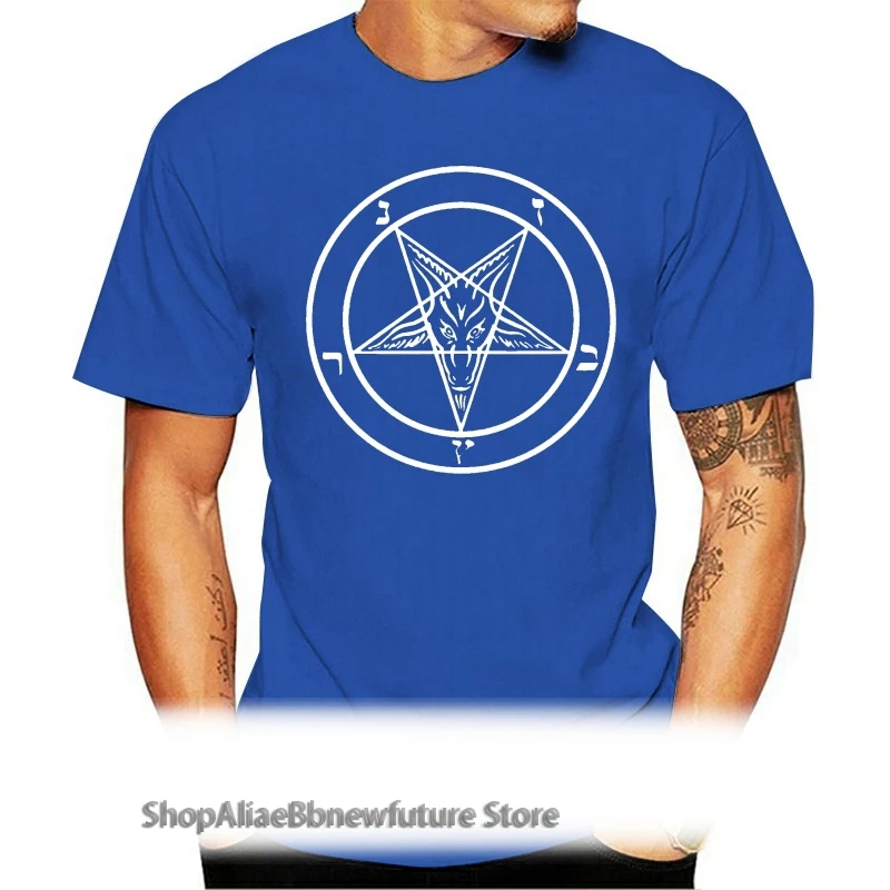 

2021 Summer new Men Short Sleeve Fitness Clothing Baphomet Symbol Mens Womens Black White cheap t shirt design T-shirt