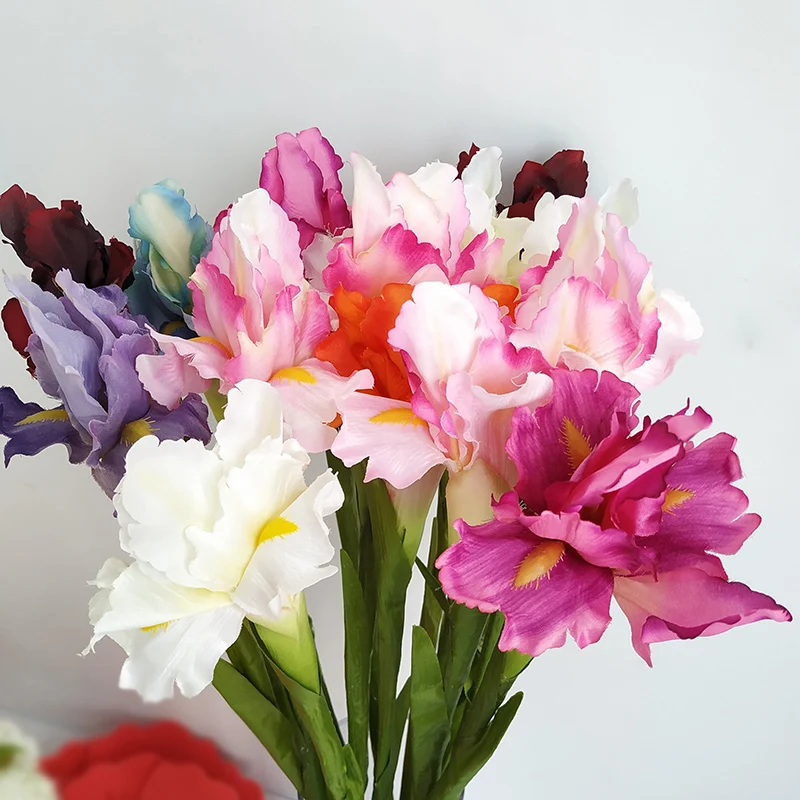 Искусственный цветок радужной оболочки, весенний Свадебный декор, украшение для домашнего стола, цветы Шелковый искусственный цветок, това...