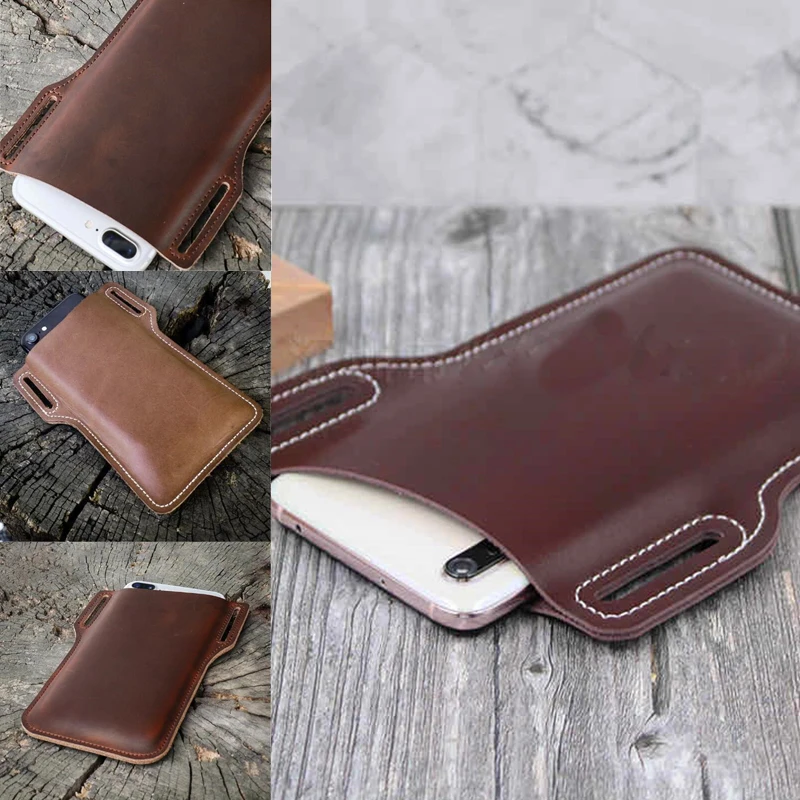 

Men Cellphone Loop Holster Case Belt Waist Bag Props Leather Purse Phone Wallet