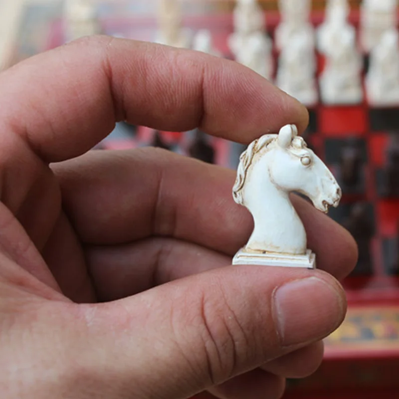 Горячие HG деревянные шахматы китайские ретро терракотовые воины резьба по