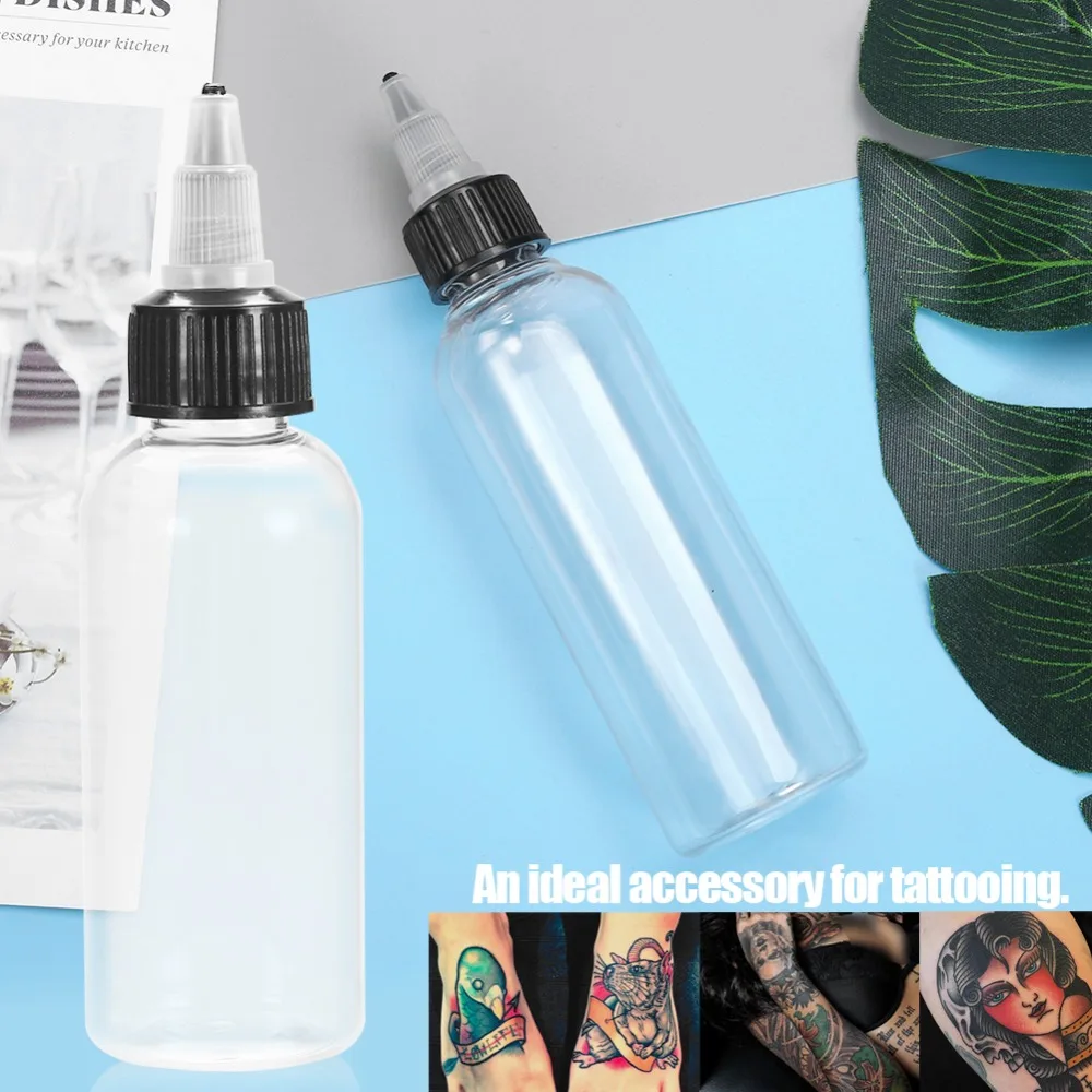 

60ml 90ml Tattoo Ink Bottle Transparent Clear Empty Plastic Twist Cap Tattoo Ink Pigment Bottle Permanent Makeup Tattoo Supplies