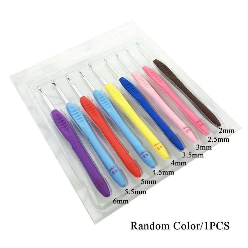 random color 2mm Крючки Иглы, швейные инструменты, швейные иглы, спицы для вязания, плетение, швейные инструменты, крючки для вязания, алюминиевые, 1 шт. пряжа для рукоделия - Цвет: random color 2mm