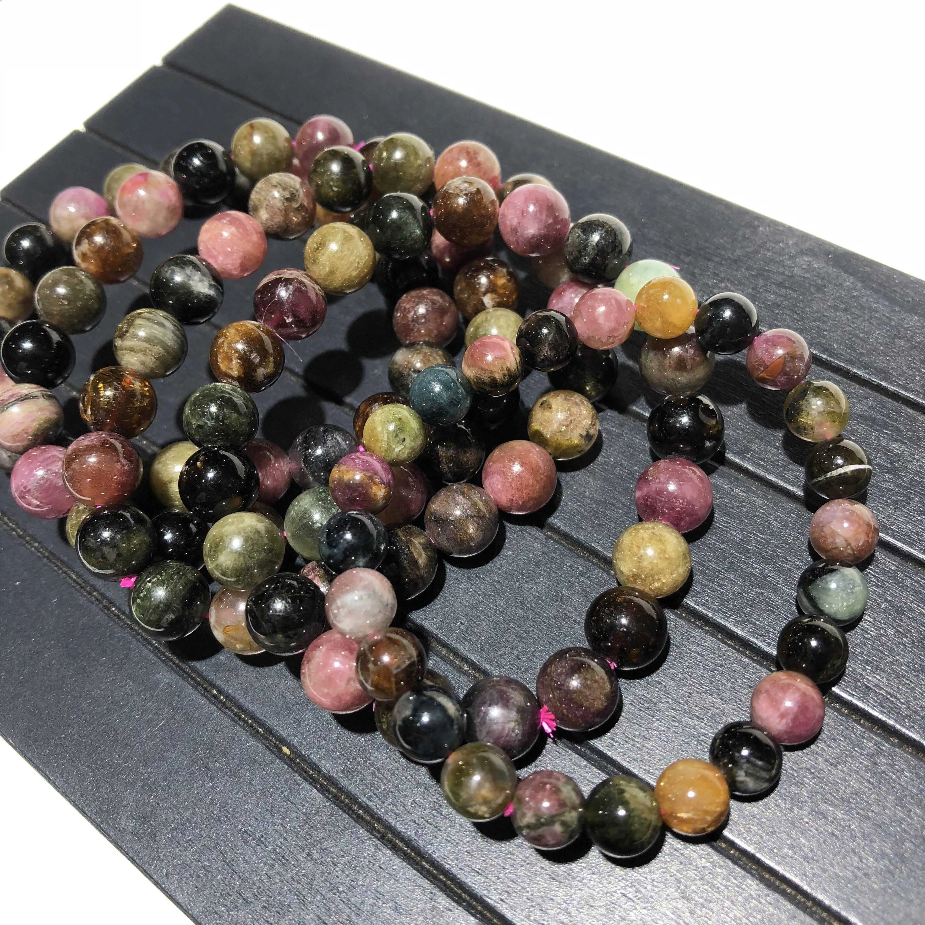 

Natural Stone Bracelet Gemstone Spacer Loose Beads Necklace Diy Jewelry Accessories Making 8mm Tourmaline Beads Factory Price
