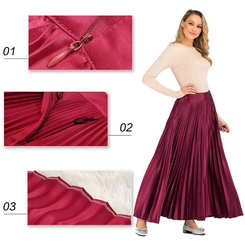 Плиссированная мусульманская юбка Женская кафтан абайя Турецкая