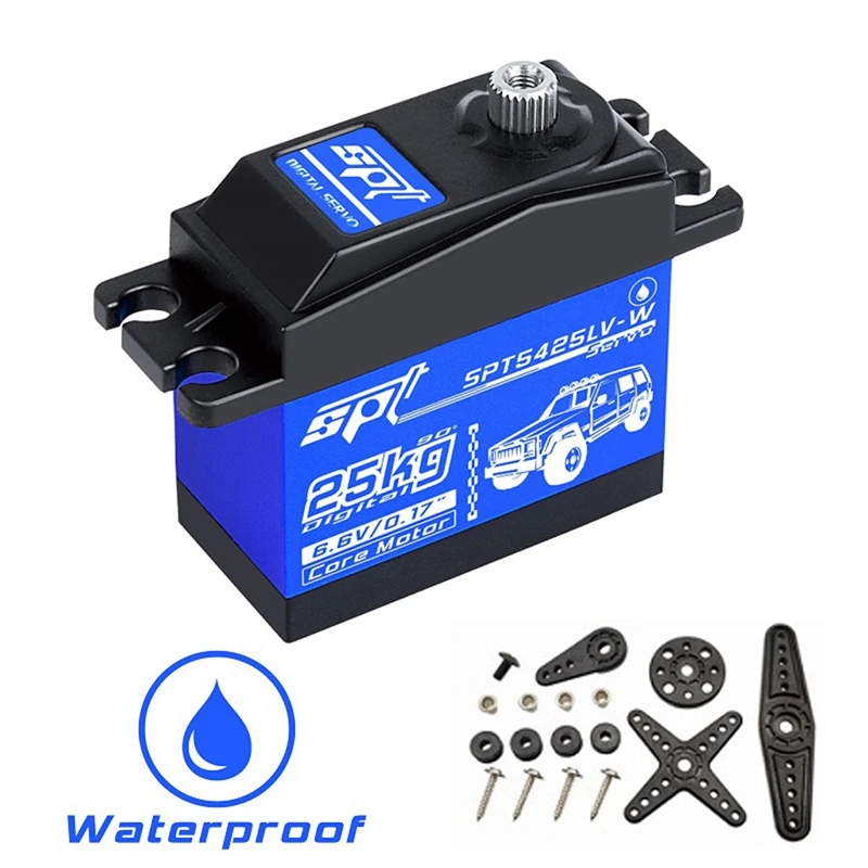 Waterproof Spt5425Lv-W 25Kg 90 Degrees Digital Servo For 1:8 1:10 Rc Car Boat Robot Toys Children Parts | Товары для питомцев