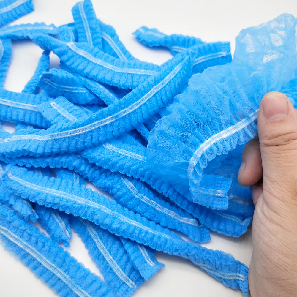 Нетканые одноразовые колпачки плиссированная Пылезащитная шляпа для