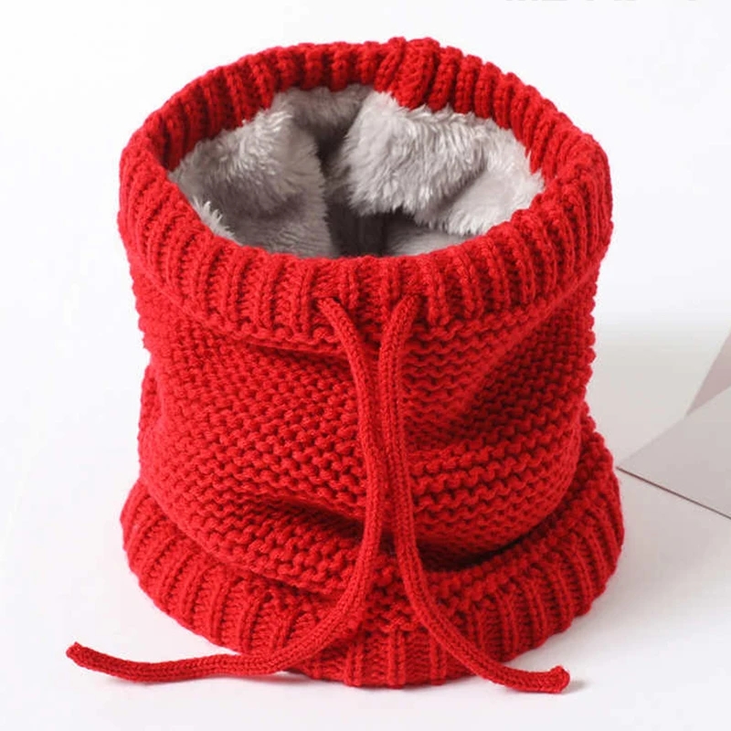 

2021 Ring Scarf Knitted Winter Warm Neck Scarves Women Solid Cashmere Snood Unisex Men Collar Cover Soft Thick Fur Face Wraps