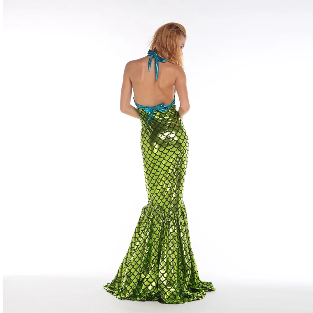 Горячая распродажа женский костюм русалки Хэллоуин косплей платье сексуальное