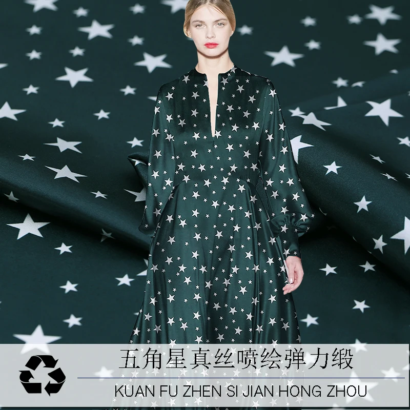 19 Весна Новинка 108 см в ширину 93% шелк 7% спандекс пятнистая ткань Charmeuse Ткань