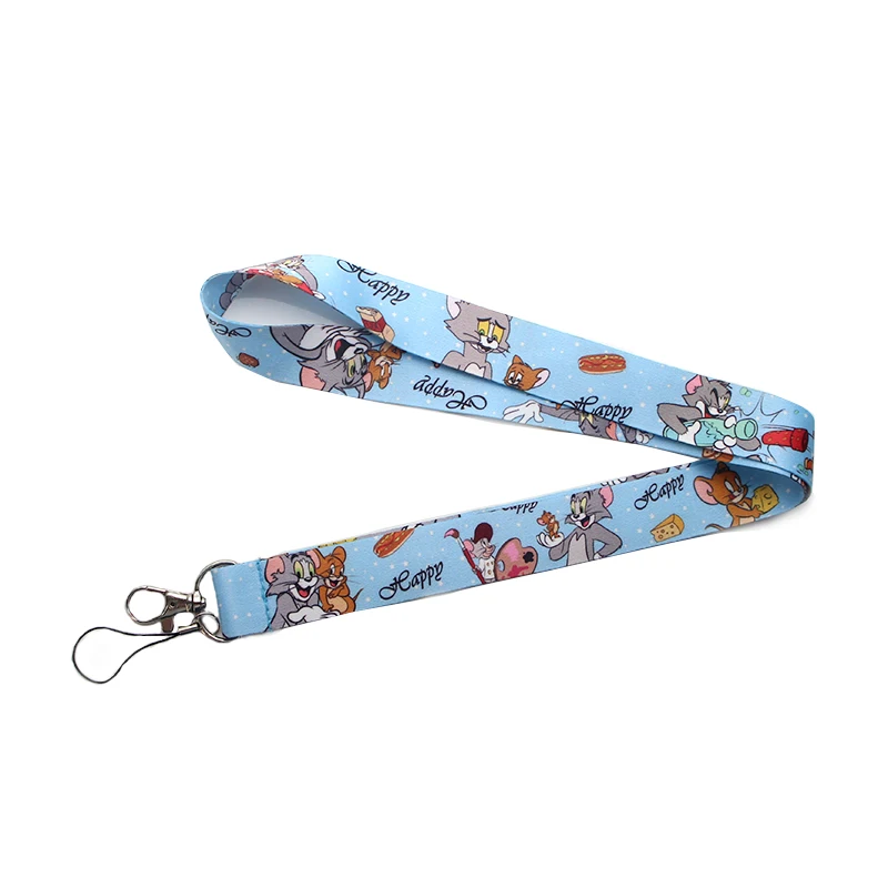 

HJ4 Cat And Mouse Cartoon Lanyard Fashion Keychain Belt Phone Lanyard Key ID Card USB Badge Holder DIY Lasso Lanyarde