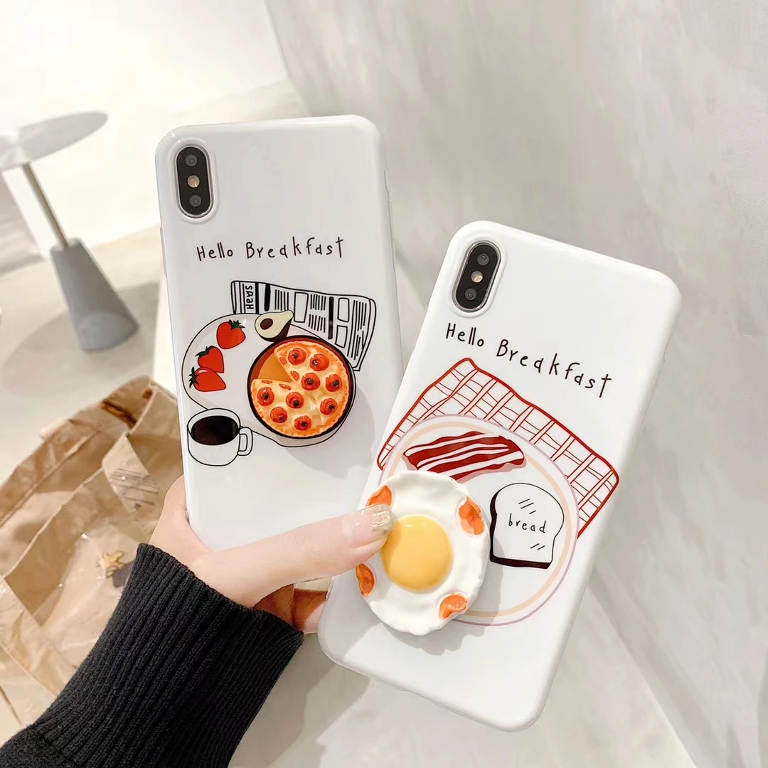 3D чехол для телефона с изображением омлета пиццы Iphone 12mini 11 Pro Max X XR XS iPhone 7 8 Plus
