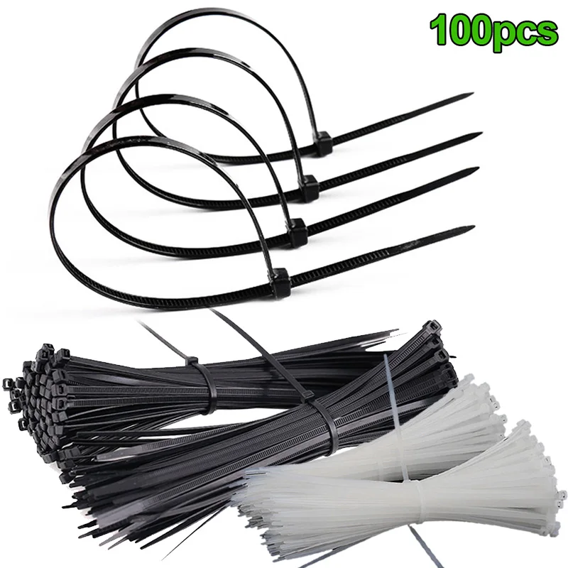 

100 Pcs ABS Plastic Cable Ties Zip Fasten Wire Wrap Strap Fastening lpfk Cable Ties Wiring Accessories Electrical Equipment New