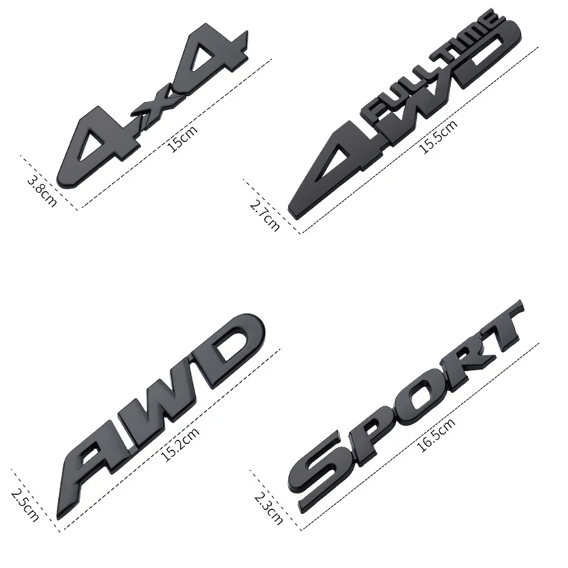 

4WD Off-road Metal 3D Chrome Car Sticker Badge Decal Car Styling Full Time 4wd Sticker For Mitsubishi Mazda Toyota Cadillac Ford