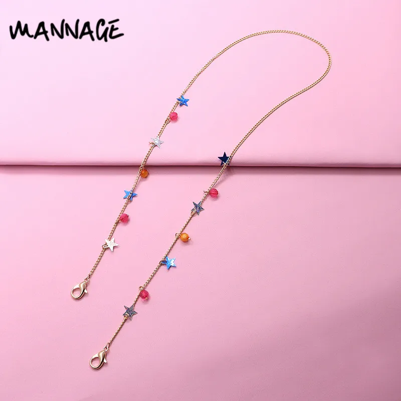 

3pcs Sweet Glasses Chain Colored Beaded Eyeglass Lanyard Anti Slip Mask Sunglasses Strap Spectacles Cord Accessories