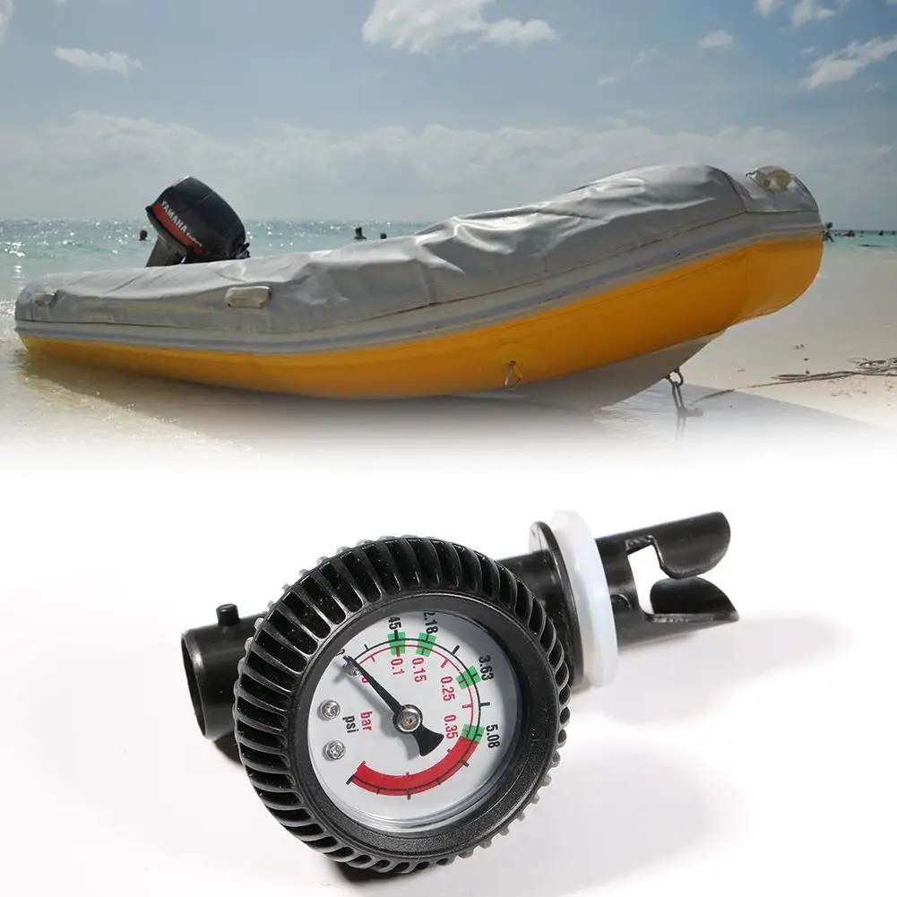 Air Pressure Gauge 5 PSI Kayak Test Valve Connector Thermometer Inflatable Boat Pump Gas Meter ABS Barometer | Спорт и развлечения