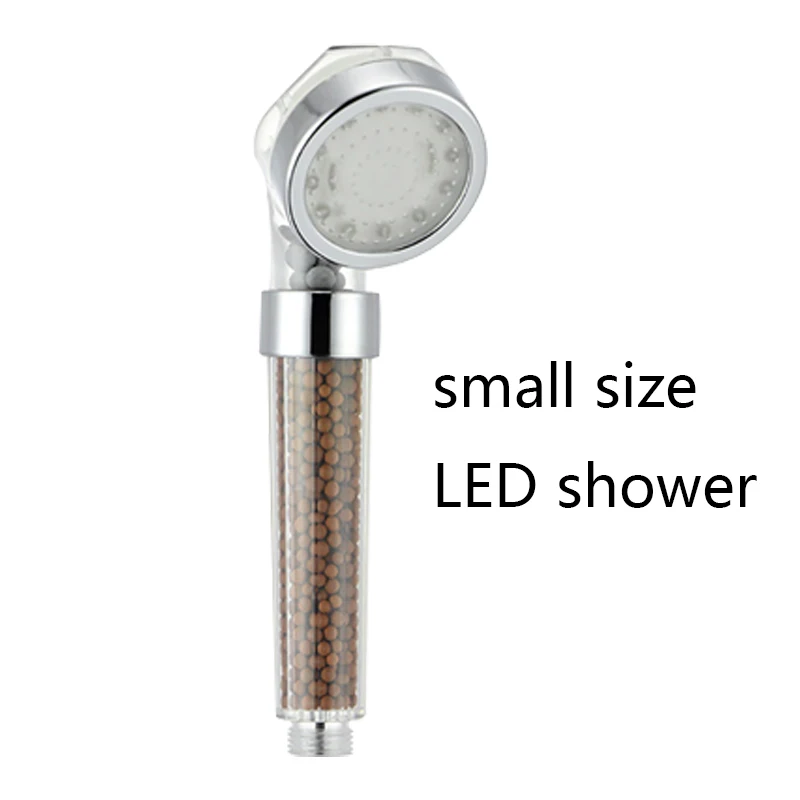 small size shower VEHHE светодиодный регулятор температуры воды душевая головка RGB светильник высокого давления спа Ванная комната Душ Анионный фильтр шар экономия воды - Цвет: small size shower