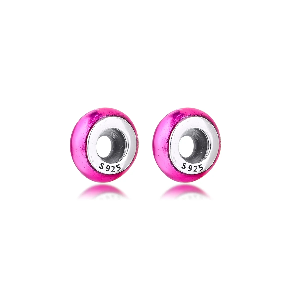 100% 925 Sterling Silver Small Hole Beads My Pink Charm Fits Pandora Me Bracelets Woman Charms Jewelry Gift for Women | Украшения и