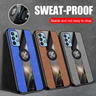 Чехол для Samsung Galaxy A32 4G, роскошный Тканевый твердый чехол с тканевой текстурой, рамка, кольцо-держатель, оболочка для Samsung Sansong A 32