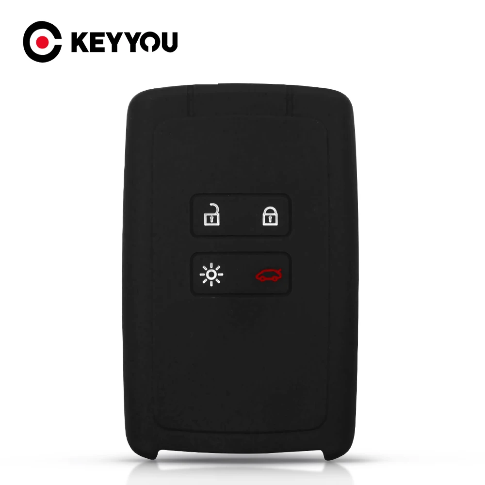 Силиконовый чехол для автомобильных ключей KEYYOU Renault 2016 2017 Koleos Kadjar 4 кнопки брелок