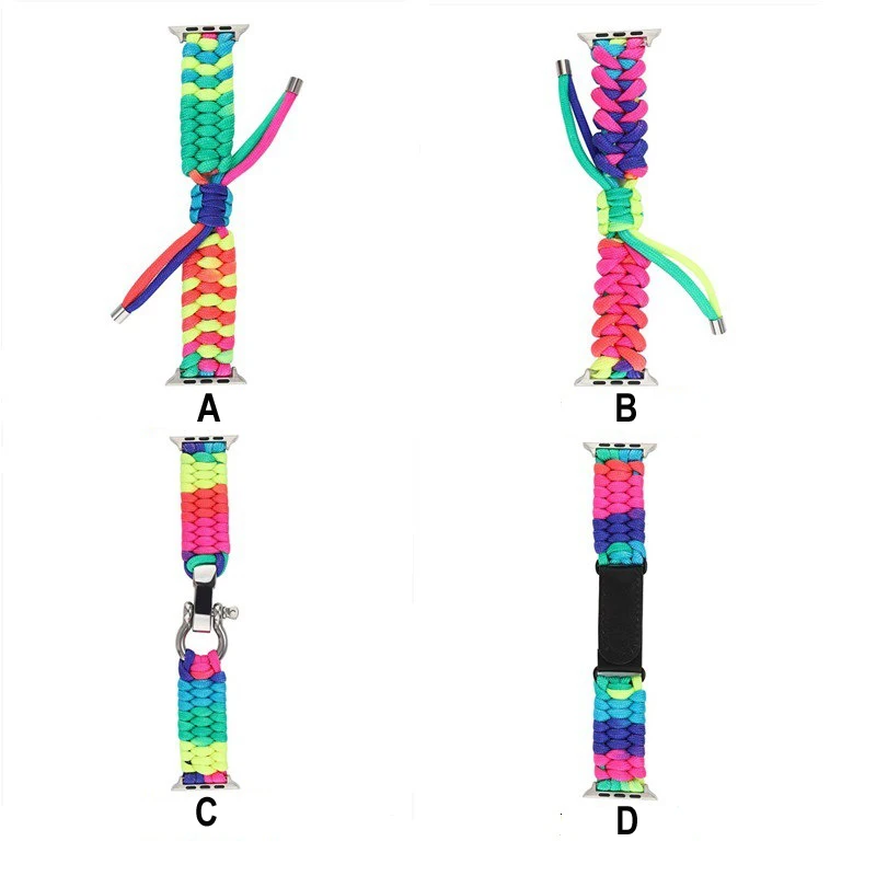

Compatible Nylon Apple Watch Bands 42MM/44MM iWatch Series 5/4/3/2/1 Wristband Weave Rope Bracelet Sport Straps With Metal Clasp