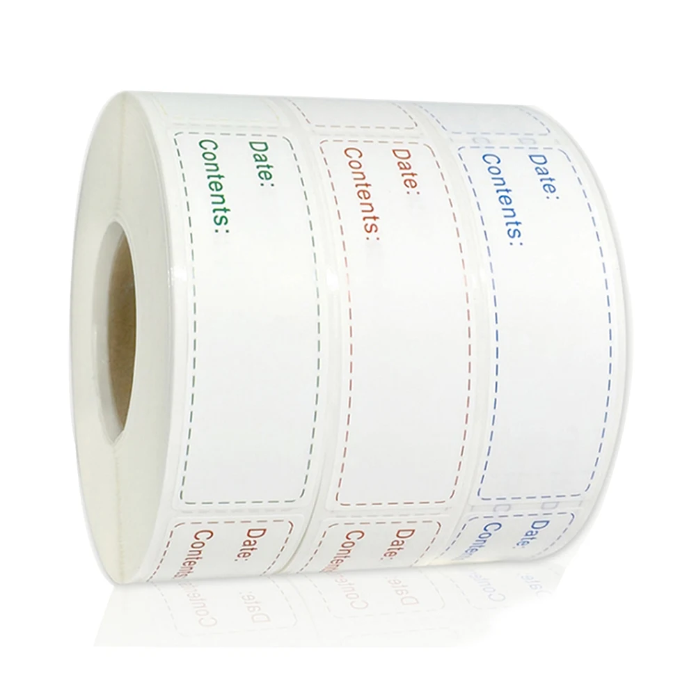 

125PCS Self-Adhesive Food Storage Label Stickers for Container Bottle Jar Packing Freezer Labels Stickers Date Labels White