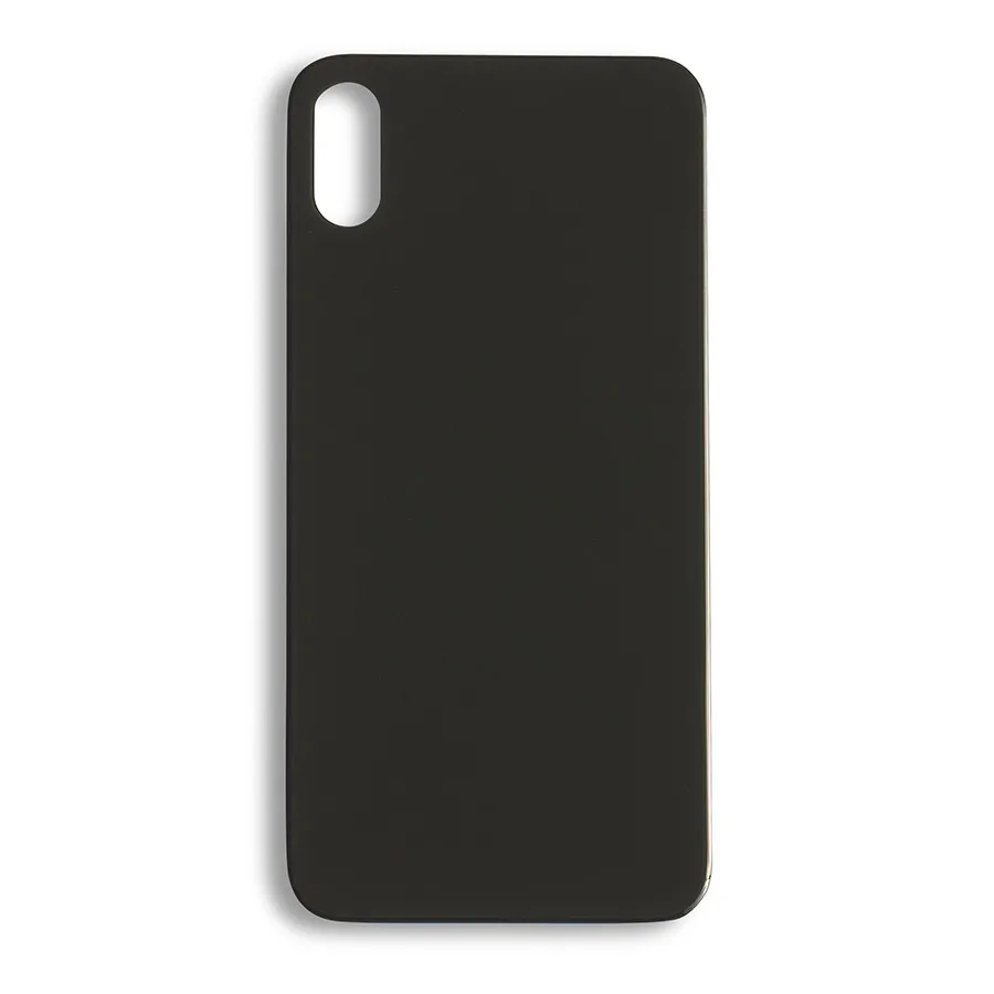 Заднее стекло с большим отверстием для камеры для iPhone X XS Xs Max задняя крышка батарейного отсека запасная стеклянная крышка ремонт, космос серый белый золотой