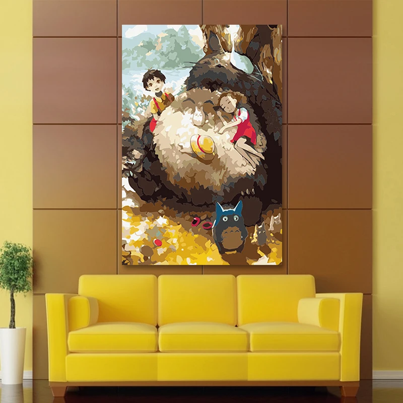 Мультфильм милый кот живопись по номерам японское аниме животное ручной работы