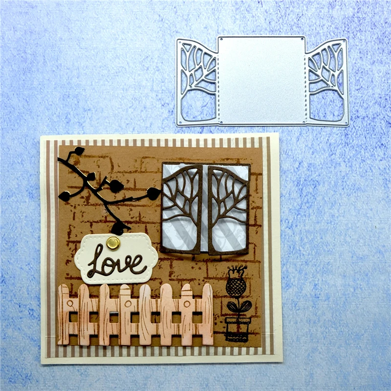 GJCrafts оконные металлические режущие штампы рамка Скрапбукинг альбом карта