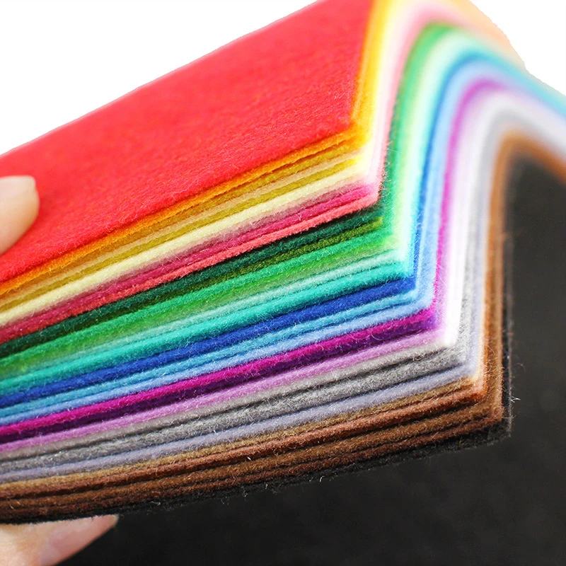 20/40Pcs Nonwoven Needlework Felt Fabric Patchwork Cloth Bundle for Kids Scrapbooking Doll Sewing Crafts DIY Quilting Sheet