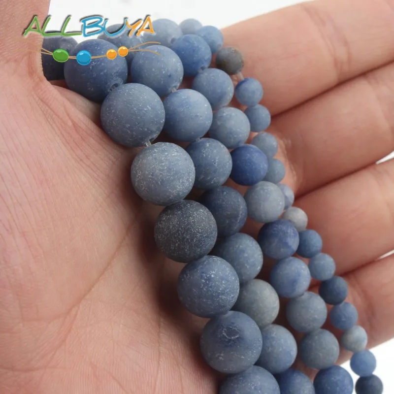 4-12 мм натуральный матовый камень тусклый Полированный синий авантюрин Бусины из