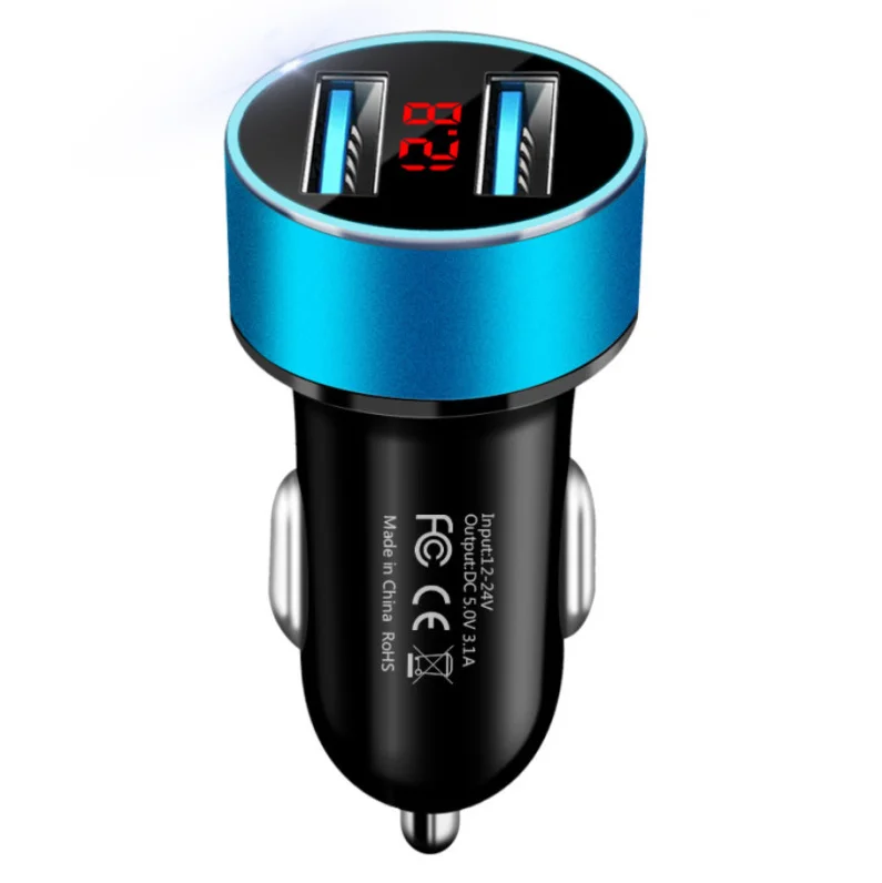 Автомобильный прикуриватель с двумя разъемами USB 3 1 А 12 24 В быстрое зарядное