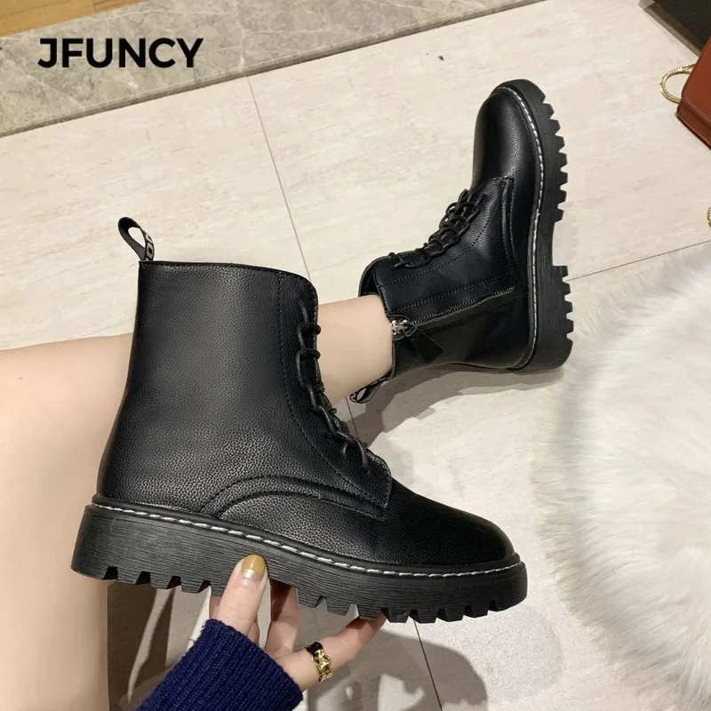 

Women's Boots 2021 Goth Platform Shoes Trend Ankle Short Boot Woman Punk Harajuku Booties Black Thick Bottom Women Shoe