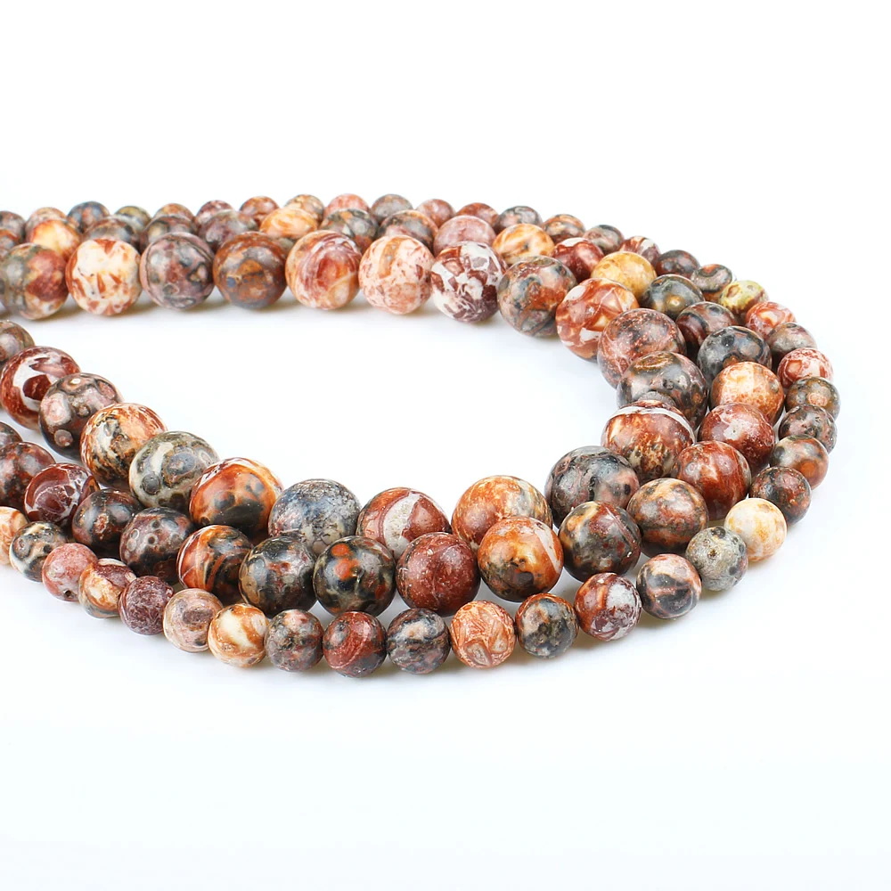 Натуральный камень красный леопард кожа бусина свободный жемчуг для мужчин и