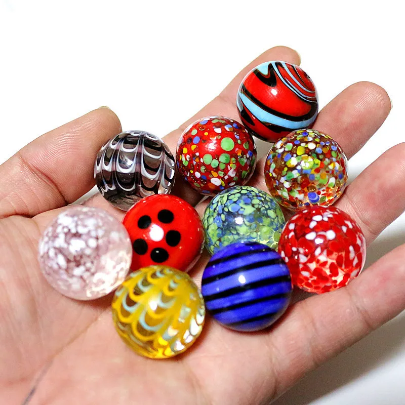 25mm Handmade Murano Glass Balls 10Pcs Colorful Creative Art Collection Marbles Puzzle Nuggets Game Toys For Children Kids Boy