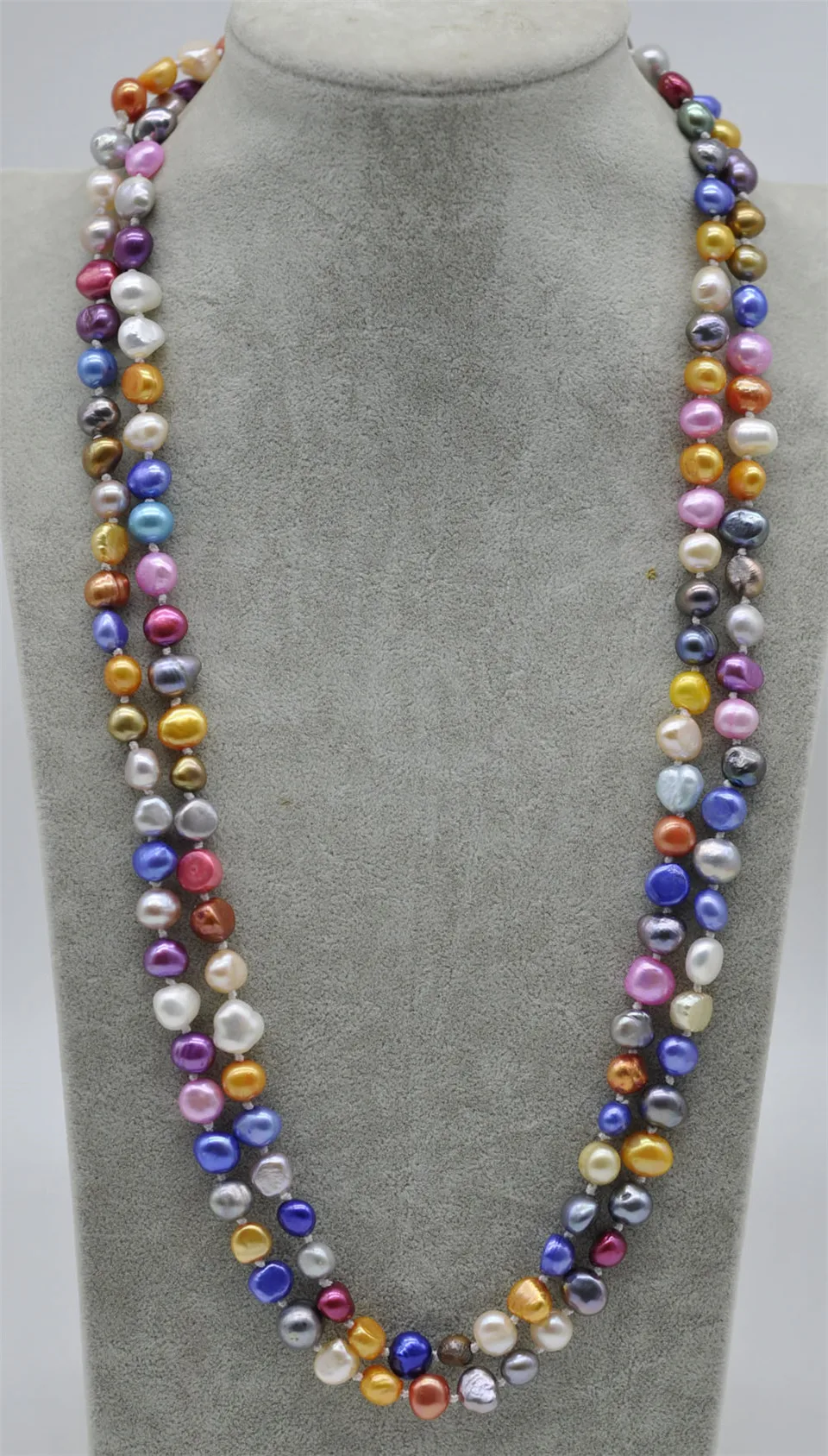 

Ожерелье с пресноводным жемчугом для женщин, 48 дюймов, 8-9 мм