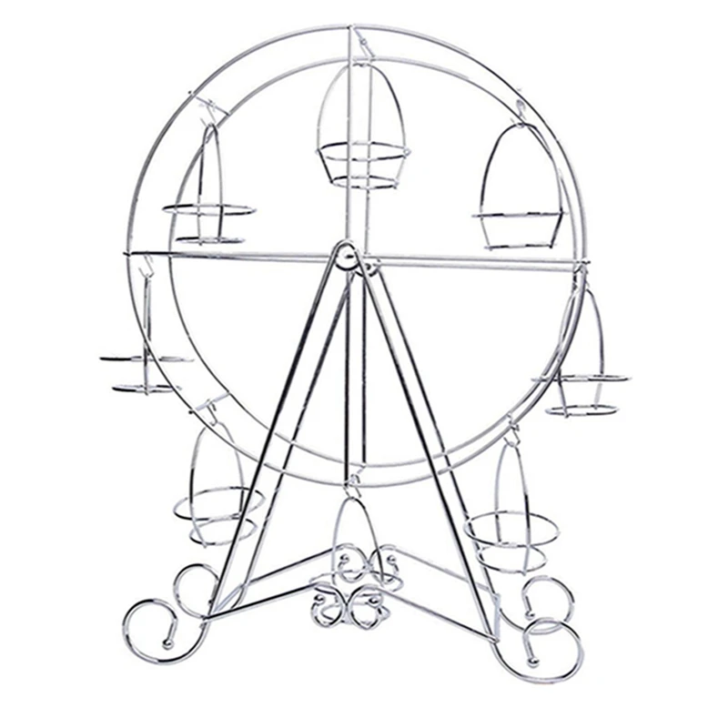 

8 Cups Metal Rotating Ferris Wheel Cupcake Dessert Stand Cake Holder Kitchen Display Birthday Wedding Decoration Party Supplies