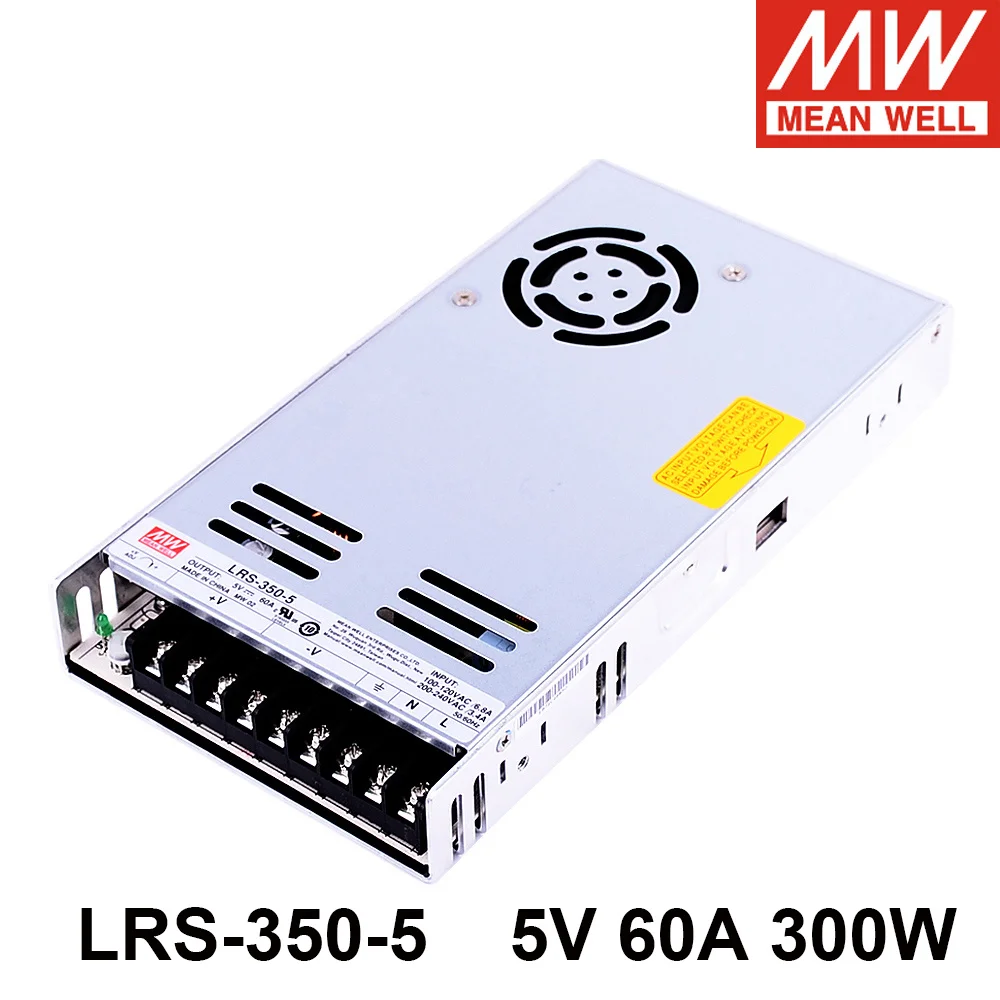 

Original Mean Well LRS-350-5 110V/220V AC TO DC 5V 60A 300W Single Output Switching Power Supply Meanwell LED Driver