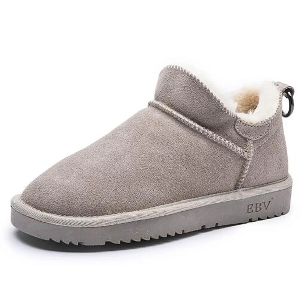 2021 Snow Boots Women's New Winter Wild Korean Short Tube Flat Bottom Bread Shoes Students Plus Velvet Cotton | Обувь