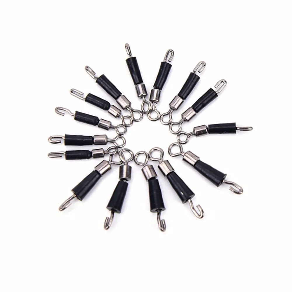 

30Pcs/Lot Fishing Ball Bearing Swivels Solid Rings Quick Fast Link Connector Stainless Steel Rubber Fishing Tackle Accessory