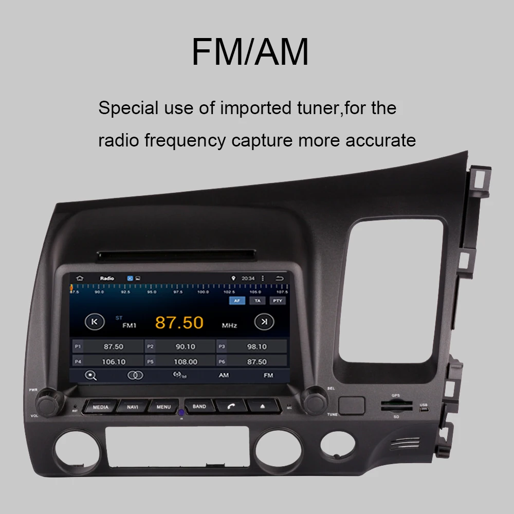 Android 10.0 Car GPS Navigation For Honda Civic 2006-2011 Right Driving WIFI DVD Multimedia Player with Bluetooth WiFi Mirror | Автомобили
